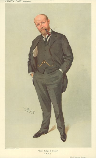 Mr W Gardner Sinclair, Beer Budget and Brains, 21 July 1909, Vanity Fair Cartoon by Leslie Matthew Ward